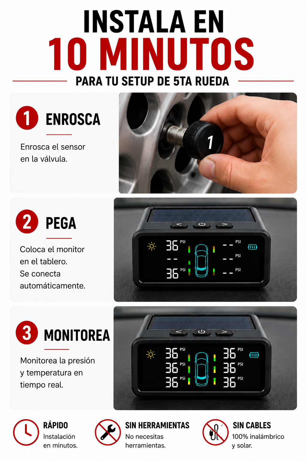 TireGuard Pro™ — Kit de 6 Sensores